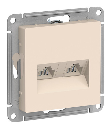 Розетка компьютерная 2xRJ45 Cat.5 Schneider Electric ATLASDESIGN, бежевый