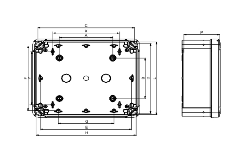 ПЛАСТ.КОРОБКА ABS 89x89x54